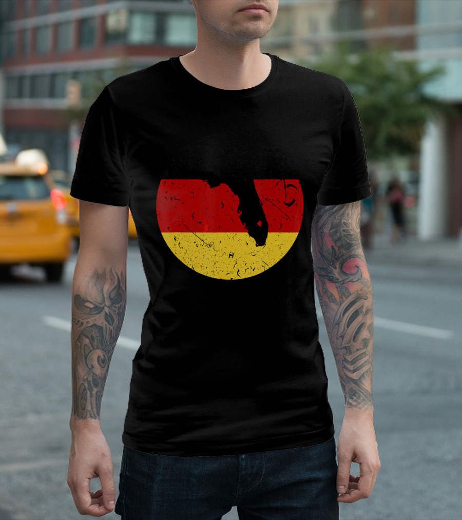 Proud Floridian German Flag Map Of Florida T-Shirt