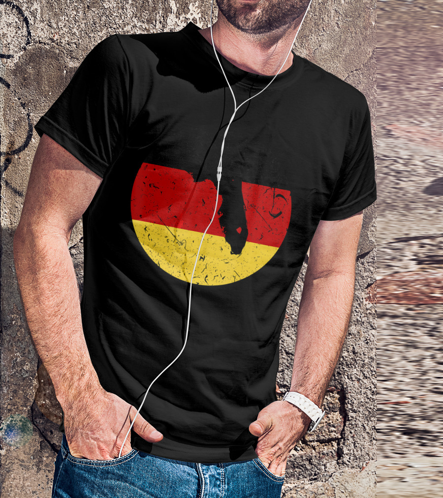 Proud Floridian German Flag Map Of Florida T-Shirt