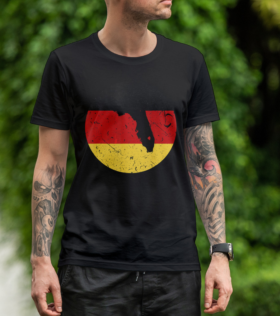 Proud Floridian German Flag Map Of Florida T-Shirt