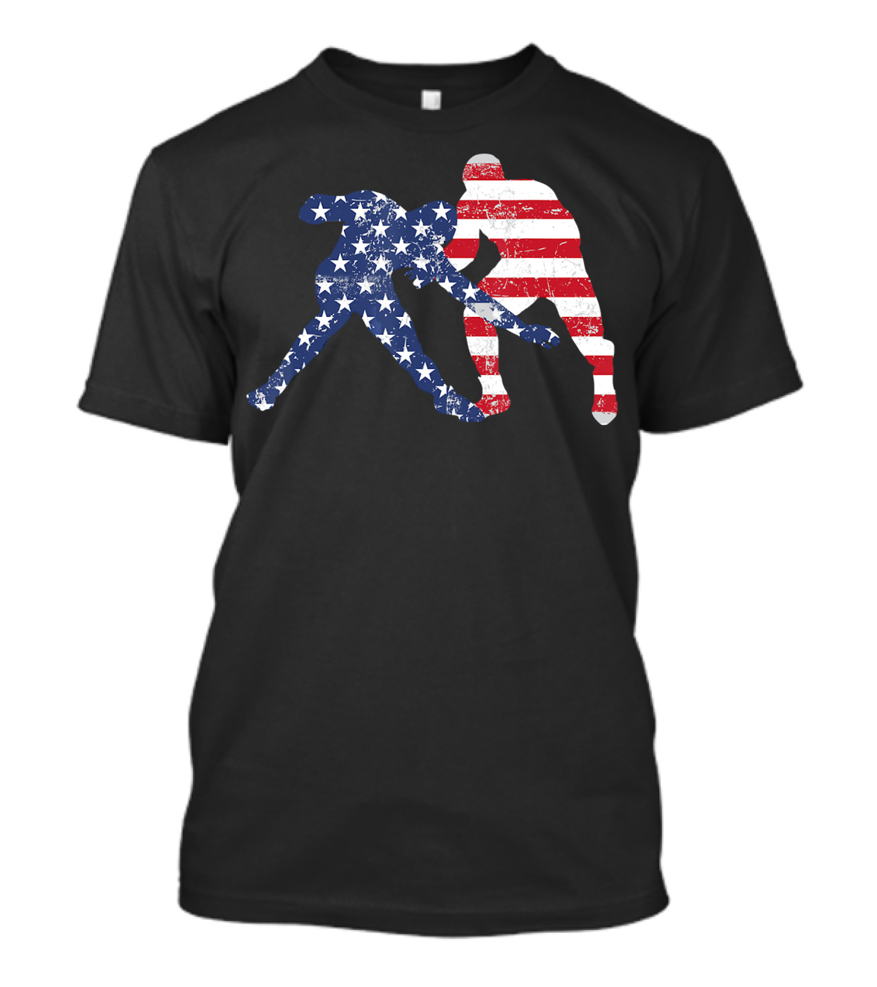 Wrestling USA Flag Stars And Stripes 4th Of July T-Shirt