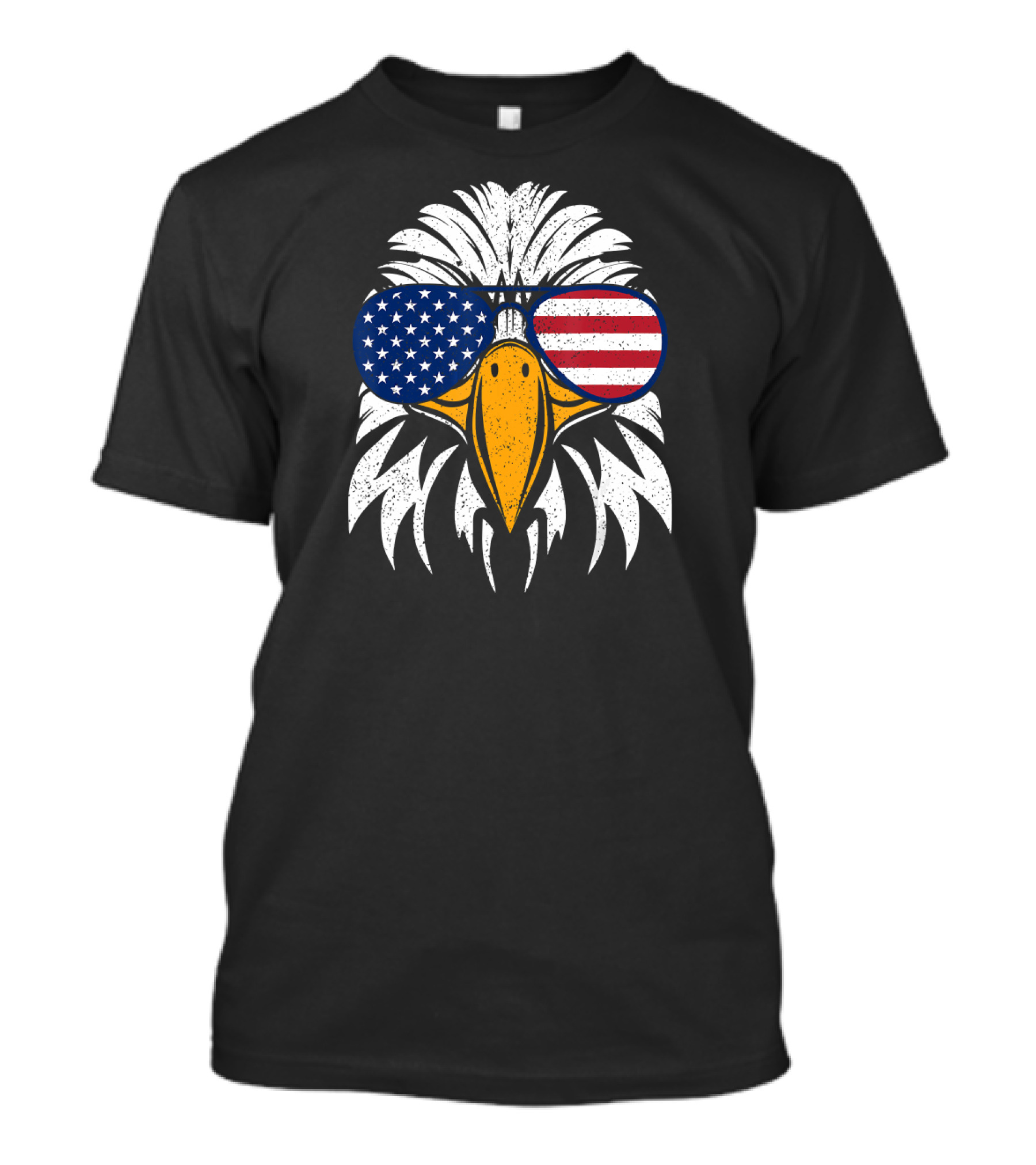 Patriotic American Bald Eagle 4th Of July USA Flag Sunglasses T-Shirt