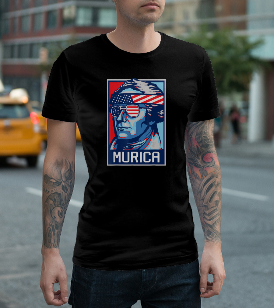 Alexander Hamilton 4th Of July Murica American Flag Sunglasses Patriotic T-Shirt