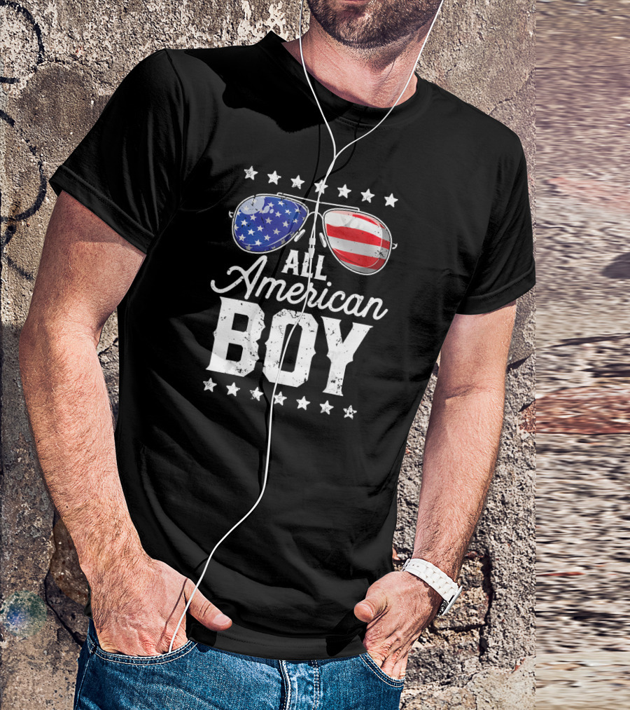 All American Boy Patriotic Sunglasses T-Shirt