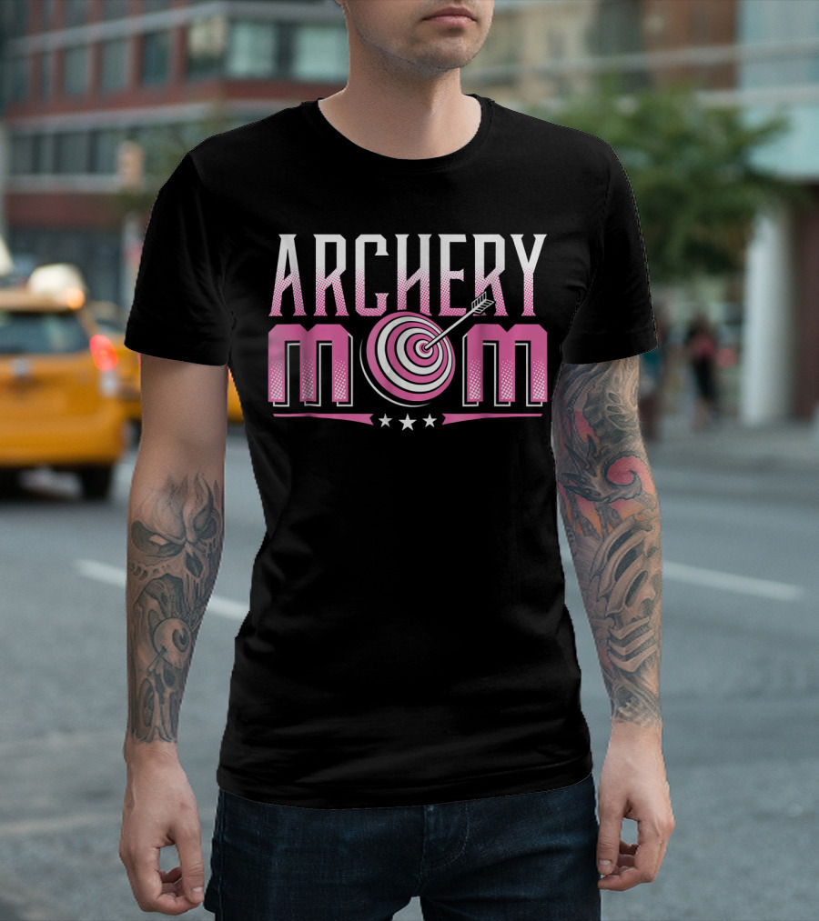 ARCHERY MOM BOW AND ARROW TARGET THEME WITH STARS T-Shirt