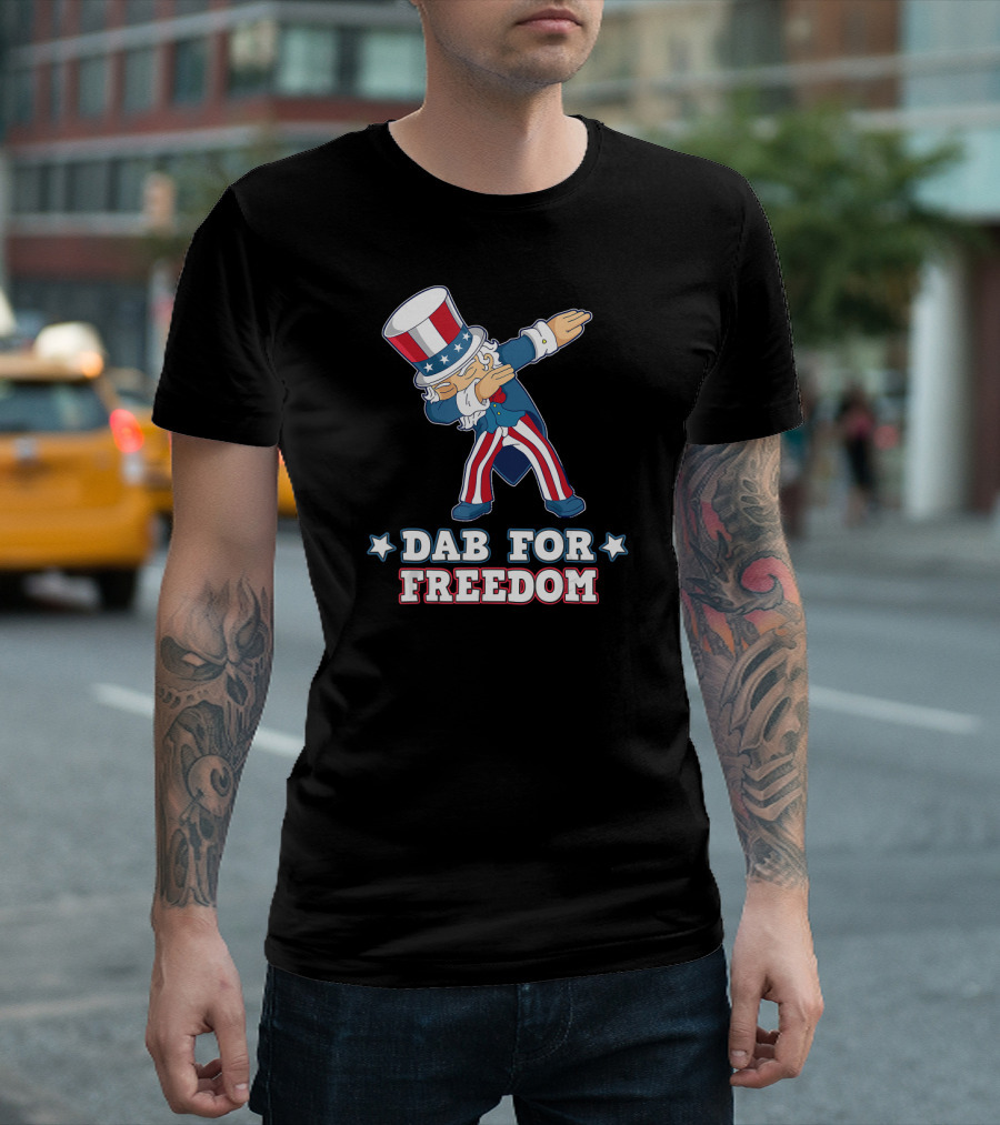 Dab For Freedom Dabbing Uncle Sam Patriotic Pose T-Shirt