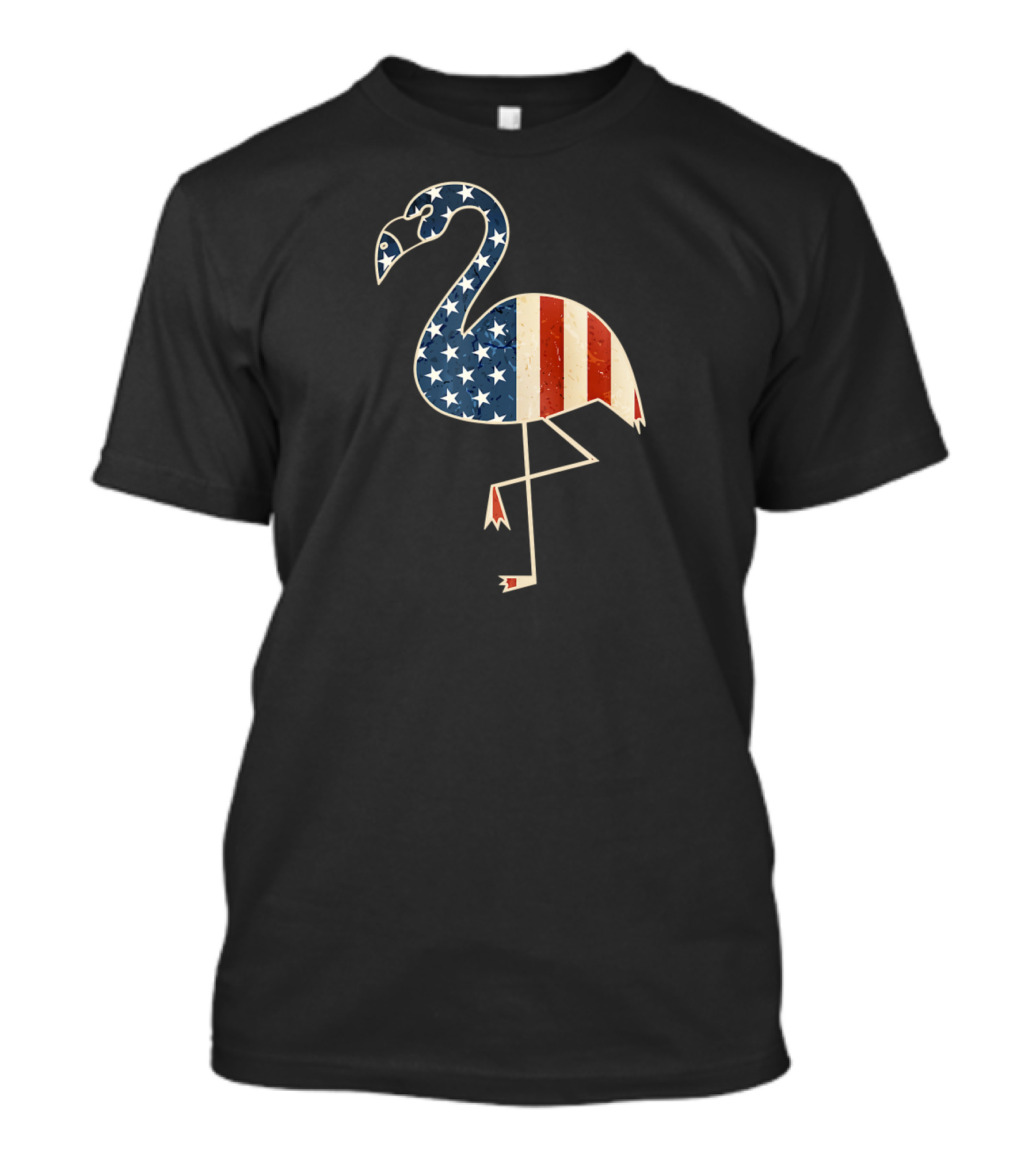 4th Of July Patriotic Flamingo USA Flag T-Shirt