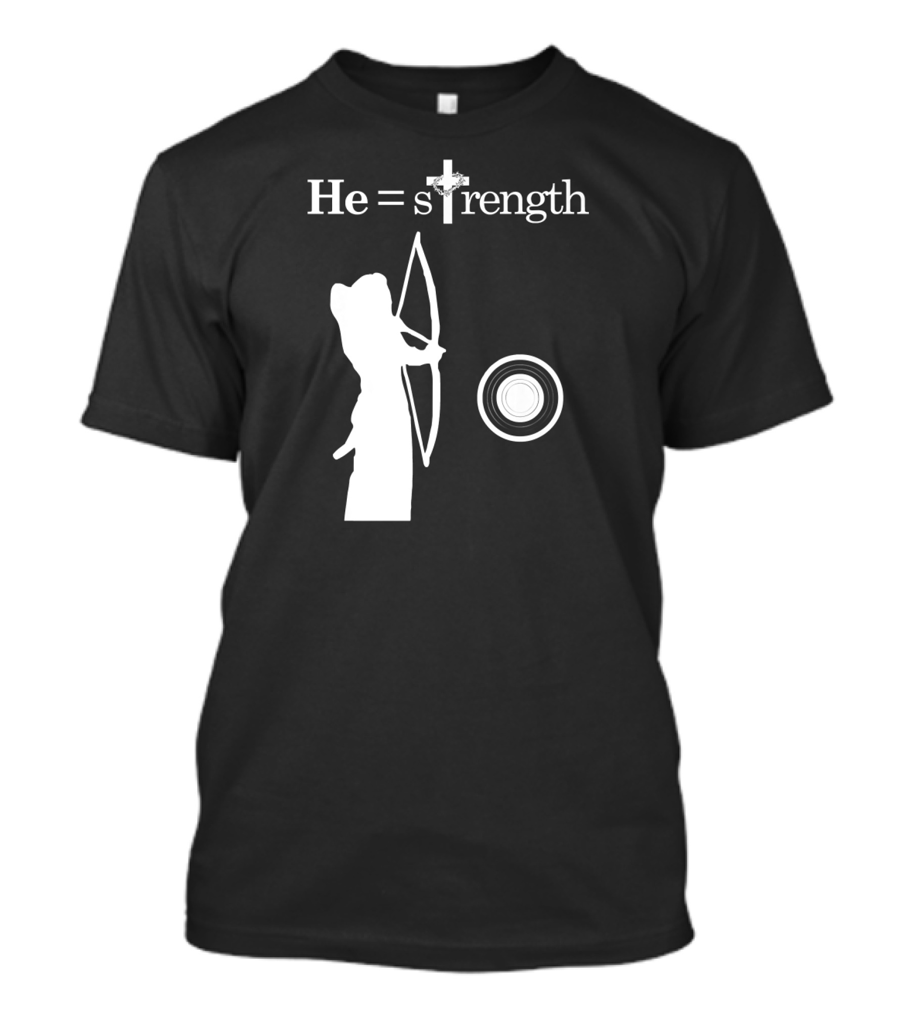 He Is Strength Christian Sports Inspirational Quote Jesu T-Shirt