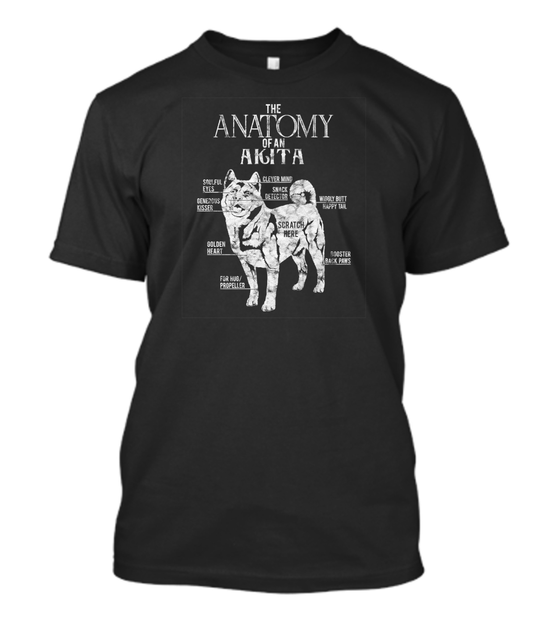 The Anatomy Of An Akita Dog Lover Owner Clever Mind Snack Detector Wiggly Butt Golden Heart Generous Kisser Scratch Here T-Shirt
