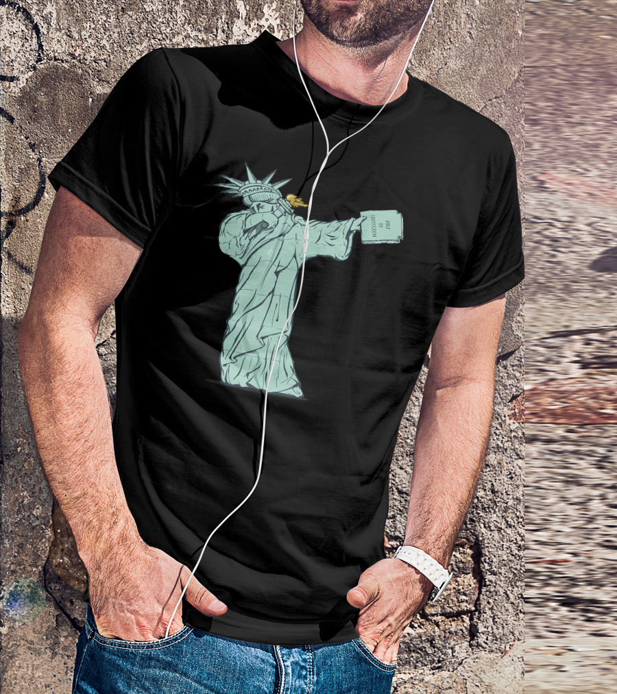 Funny Dabbing Statue Of Liberty With July IV MDCCLXXVI Book T-Shirt