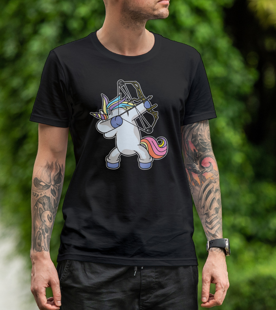 Dabbing Unicorn Archer With Bow Archery T-Shirt