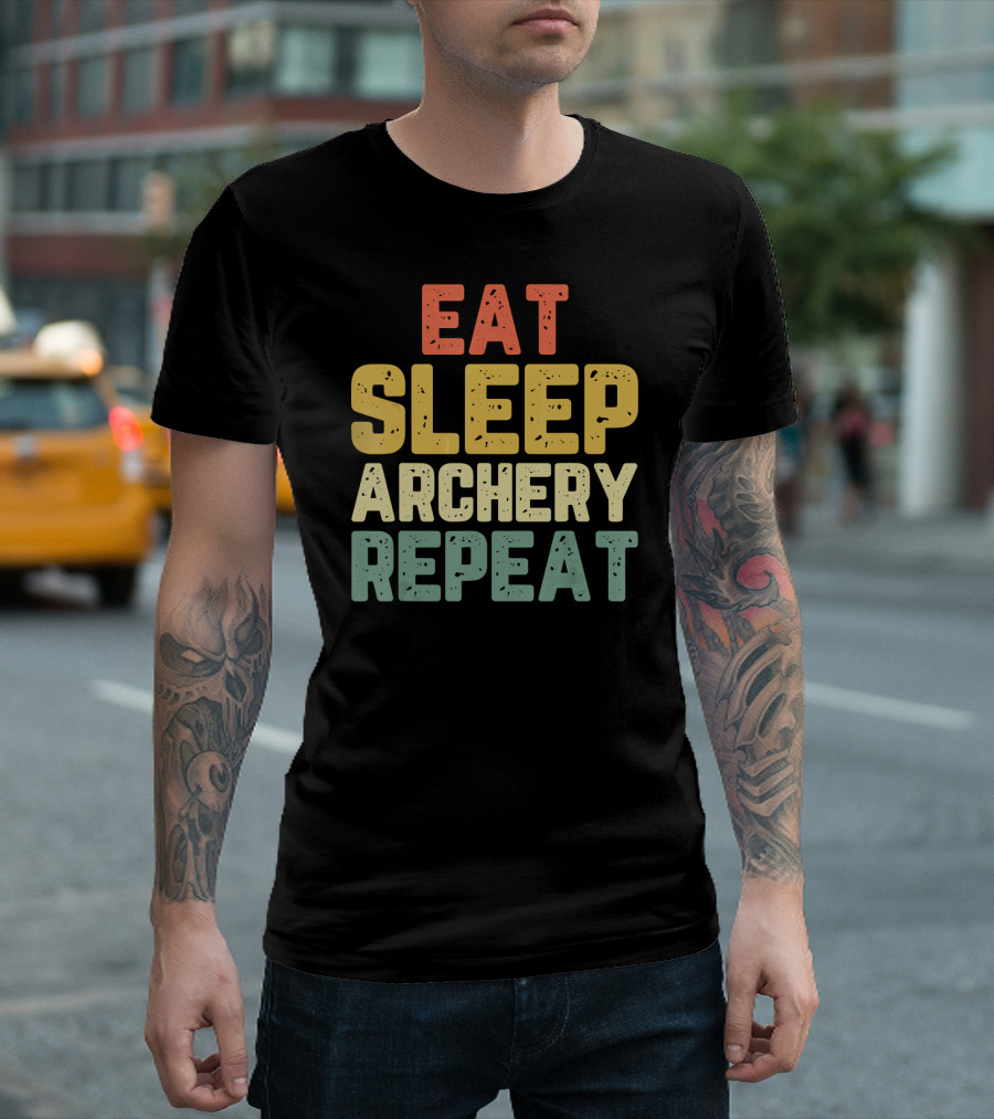 Eat Sleep Archery Repeat Funny Cool Ret Archery Lovers T-Shirt