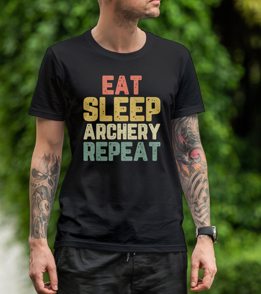 Eat Sleep Archery Repeat Funny Cool Ret Archery Lovers T-Shirt