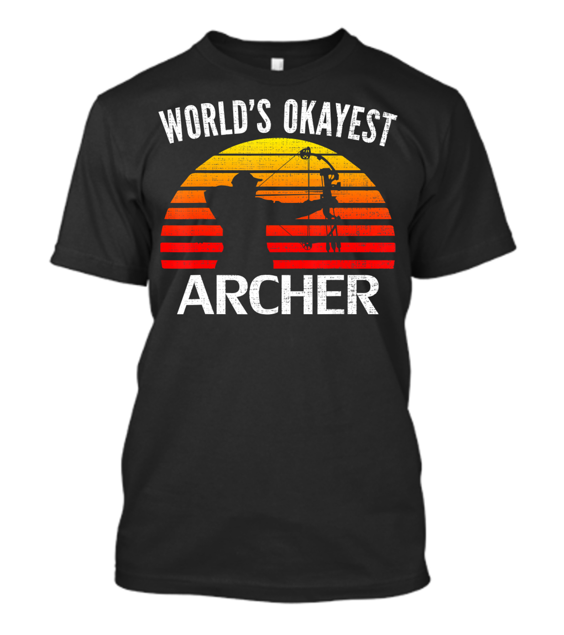 World's Okayest Archer Retro Sunset T-Shirt