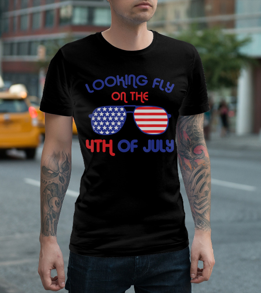 Looking Fly On The 4th Of July Aviator Glasses T-Shirt