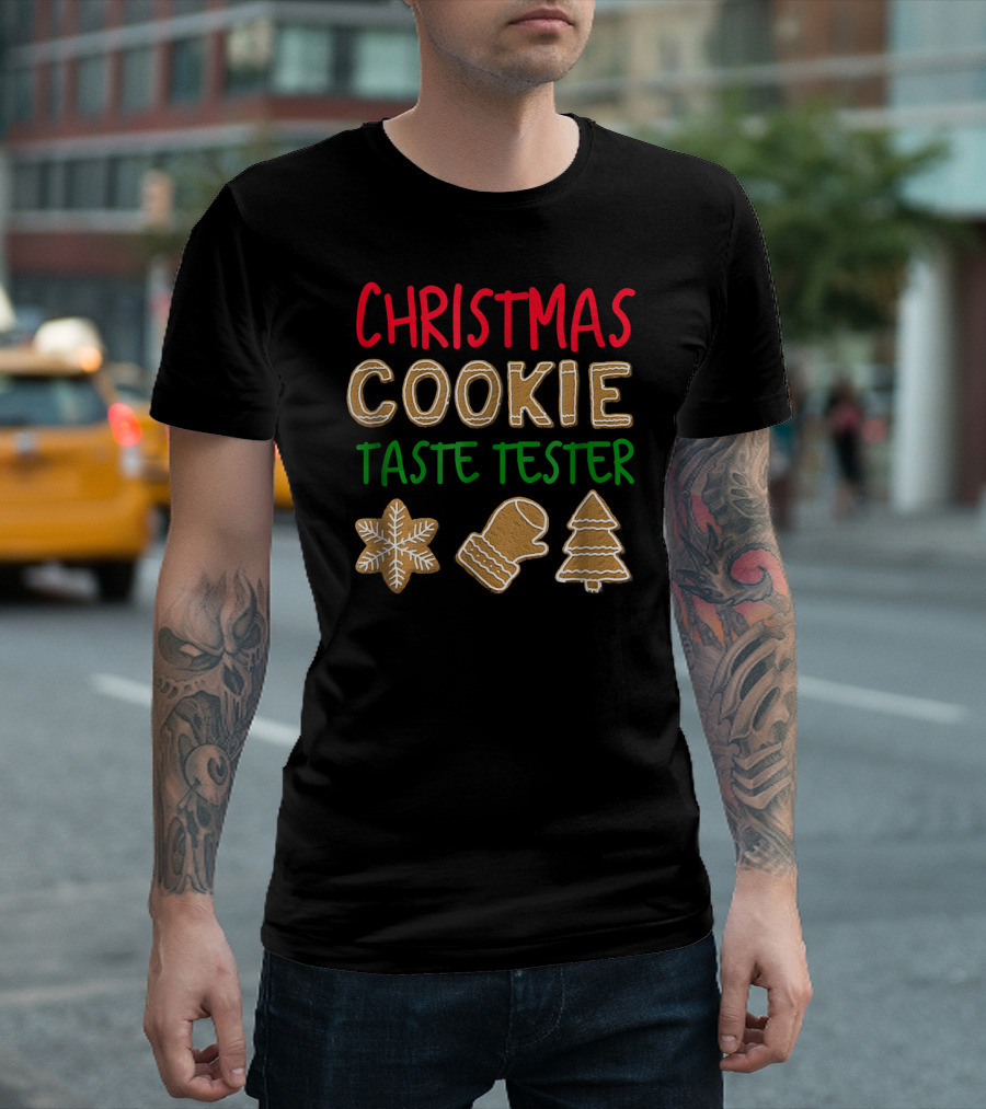 Christmas Cookie Taste Tester With Gingerbread Mittens And Tree T-Shirt
