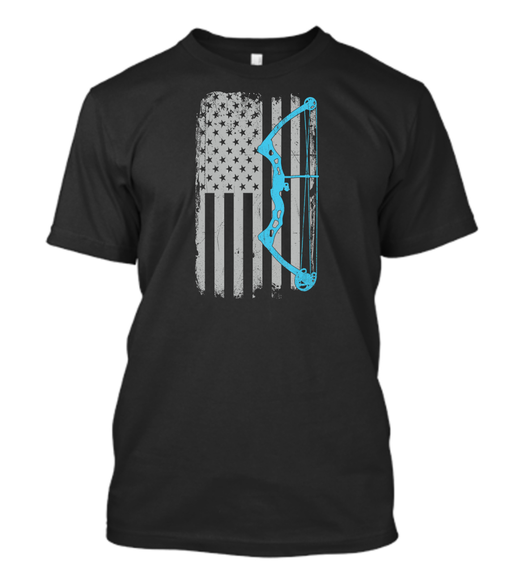 American Flag Blue Compound Bow Archery Bowhunter T-Shirt