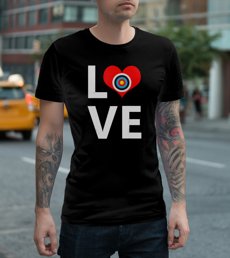 Love Heart Archery Target T-Shirt