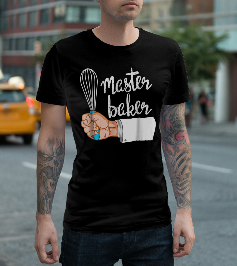 Master Baker Funny Christmas Cookie Bak Whisk Chef Hand T-Shirt