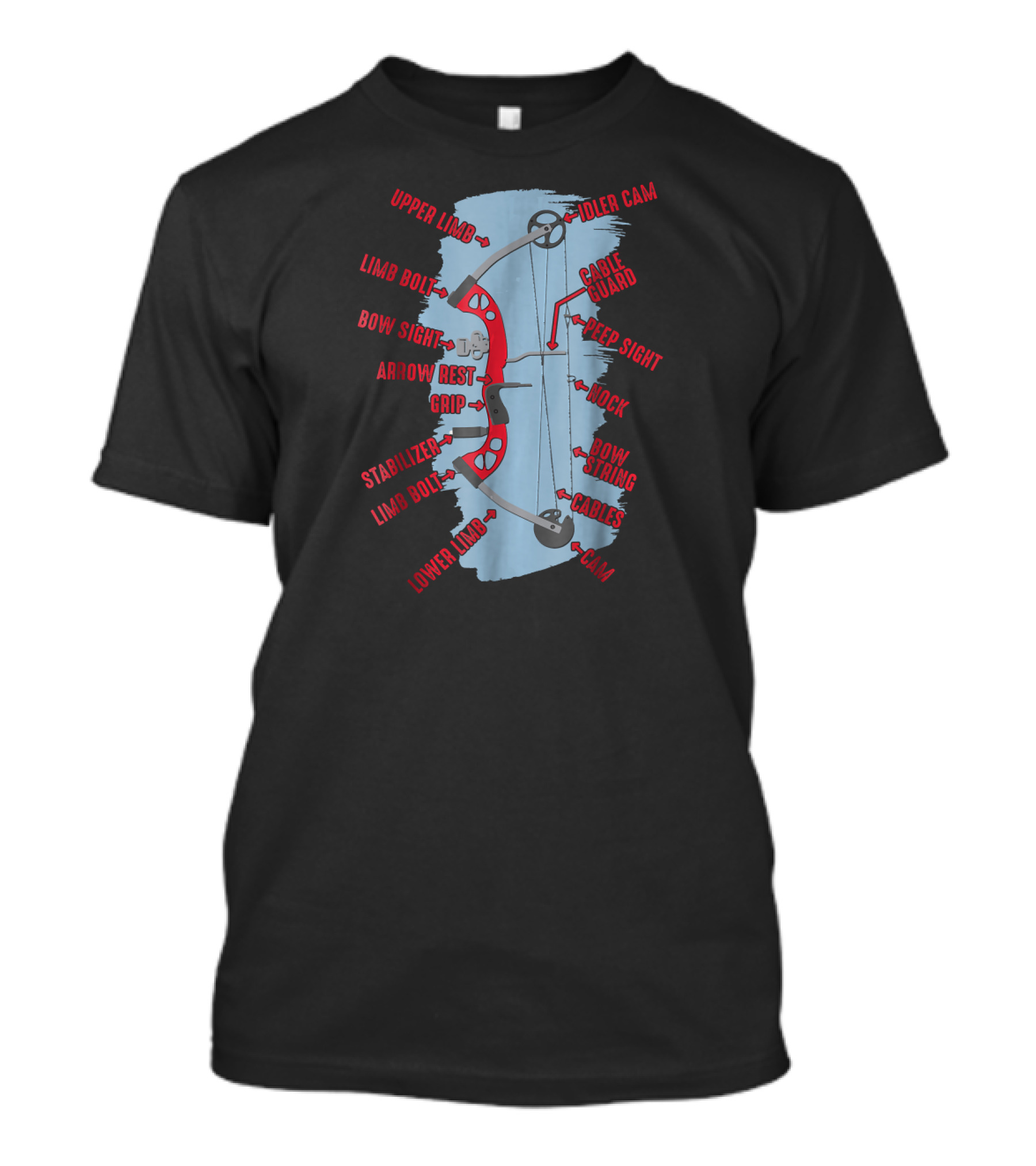 Compound Bow Anatomy Diagram: Archery Hunting Game Parts Explained T-Shirt