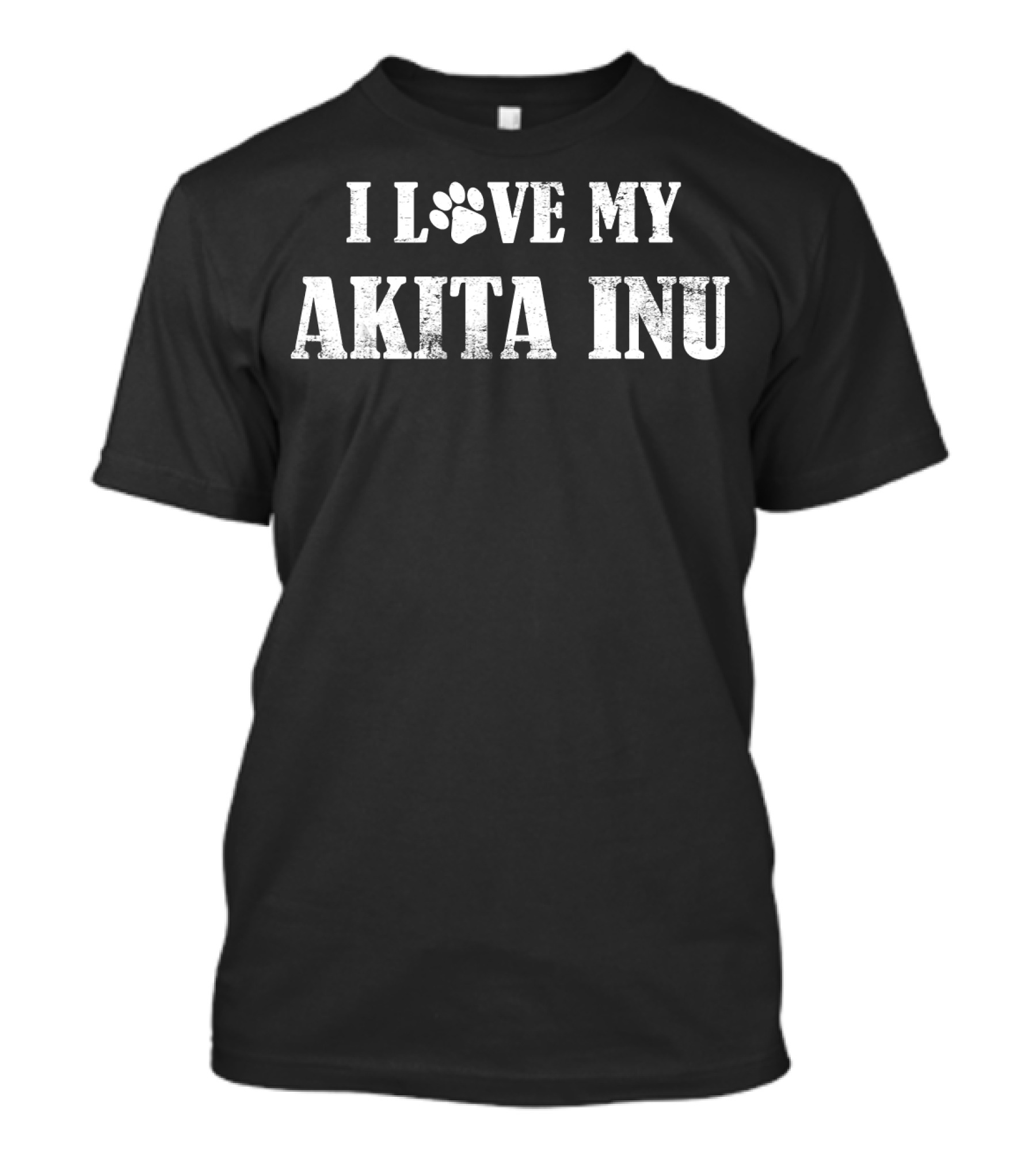 I Love My Akita Inu Paw Prints T-Shirt