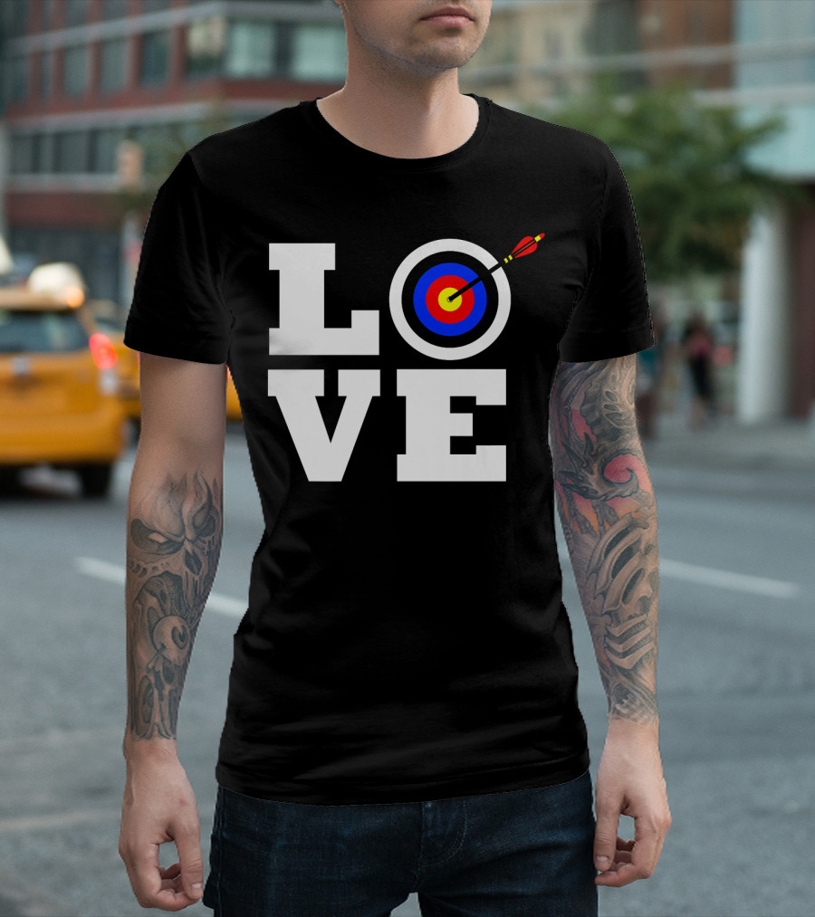 LOVE Archery Target with Bow Arrow T-Shirt