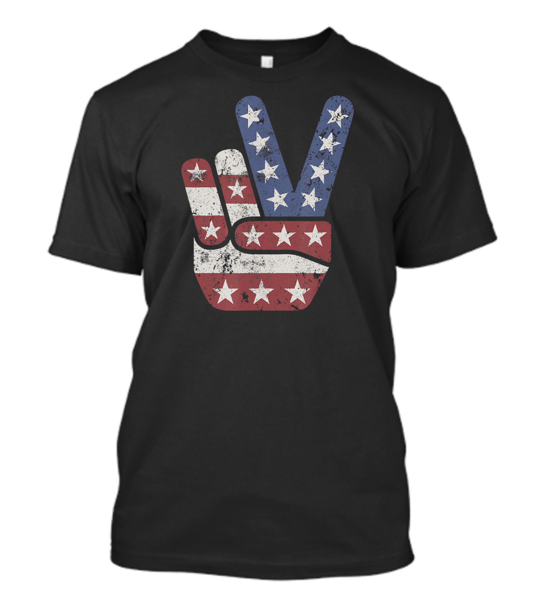 Peace Sign American Flag Hand USA T-Shirt