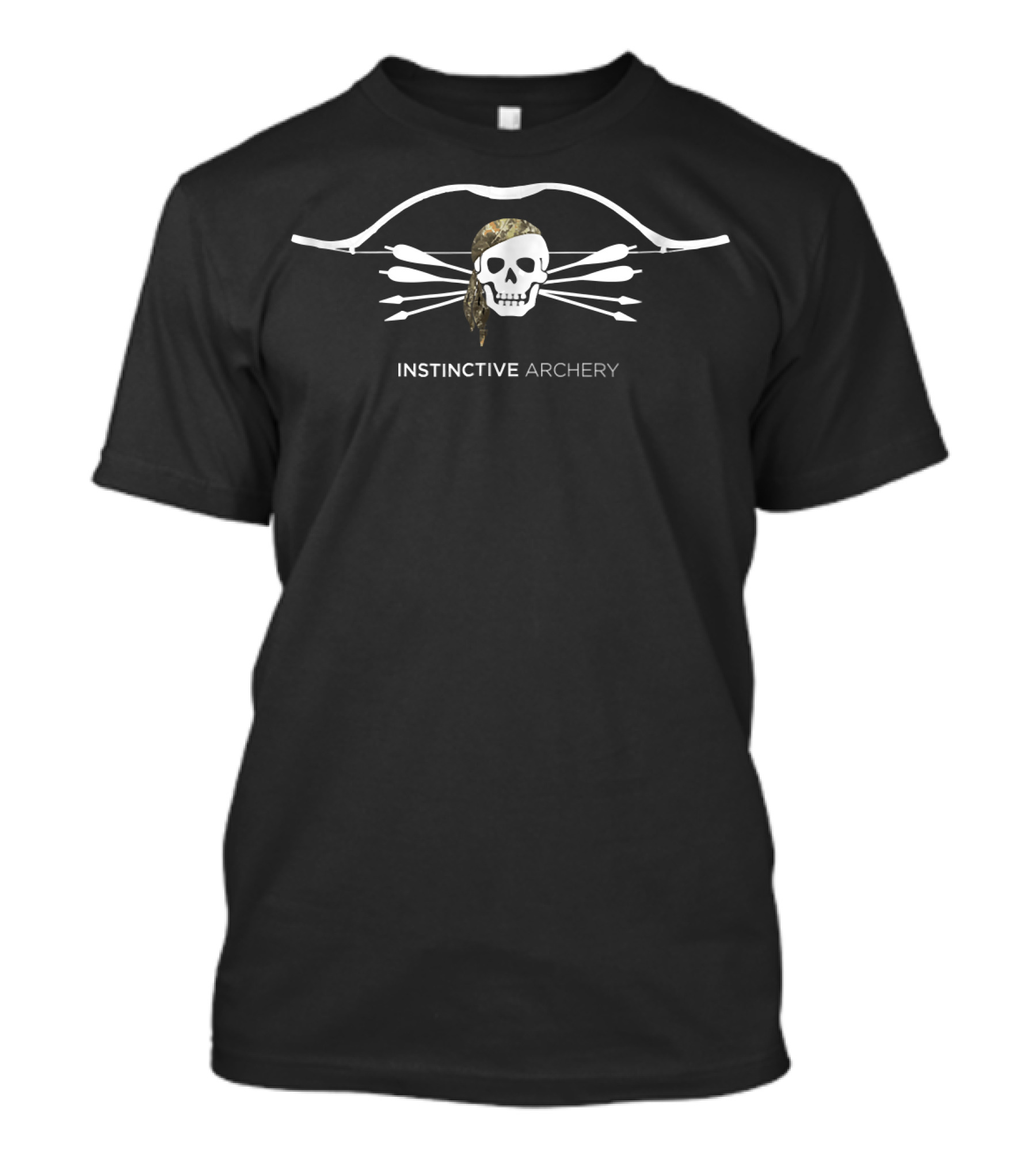 Instinctive Archery Pirate Skull With Bow And Arrows T-Shirt