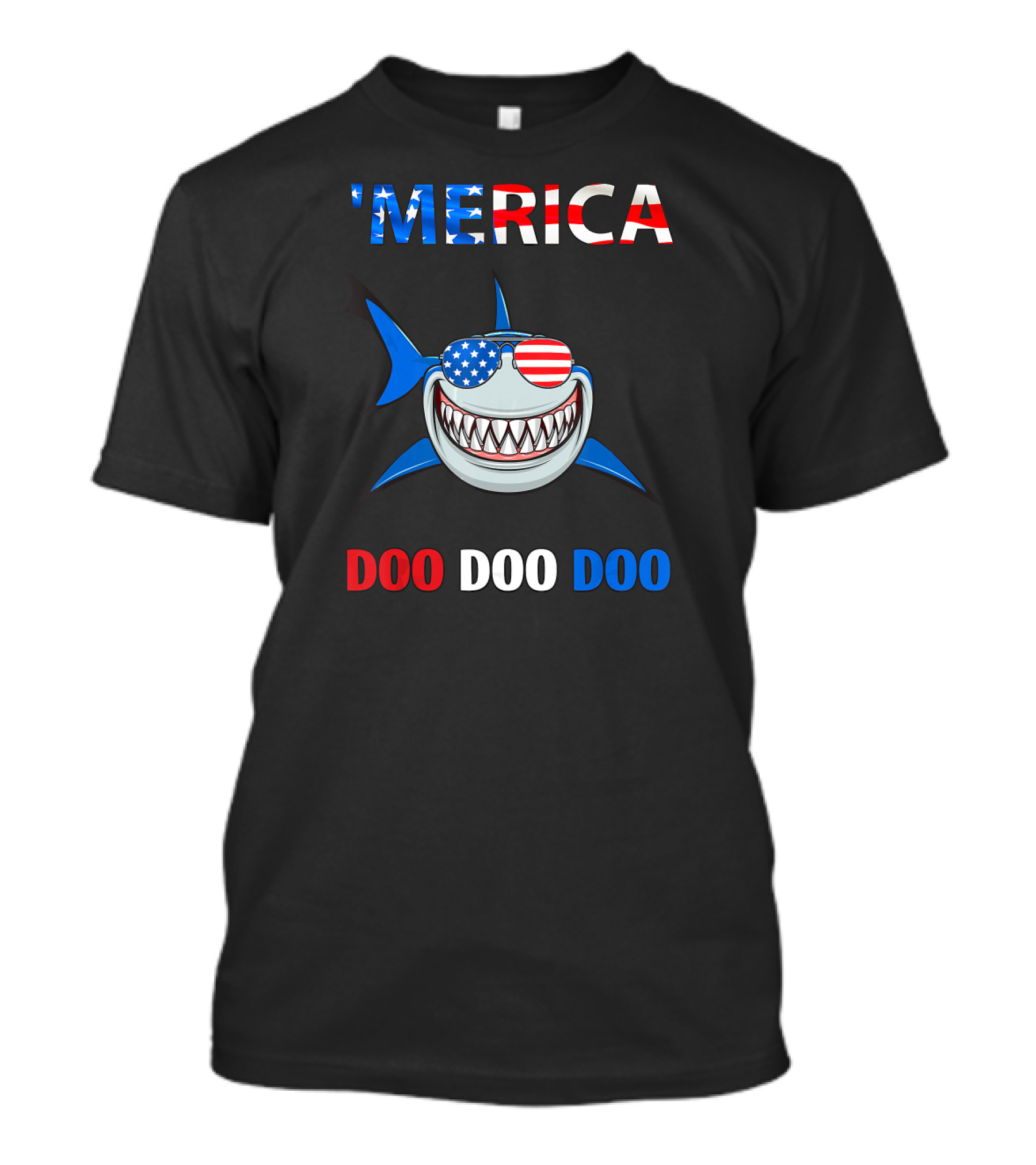 'Merica Shark Doo Doo Doo 4th Of July T-Shirt