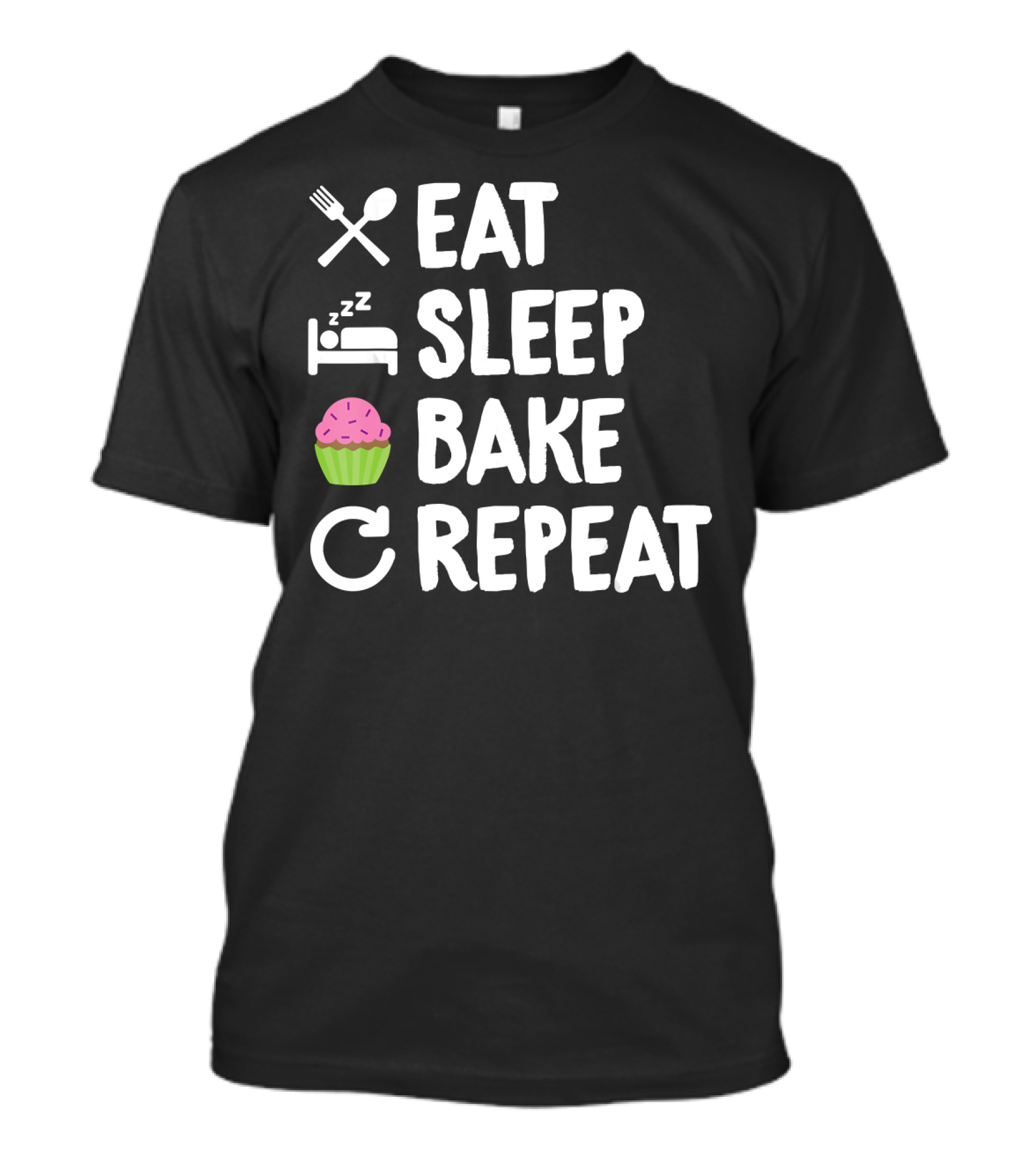Eat Sleep Bake Repeat Cupcake Icons T-Shirt