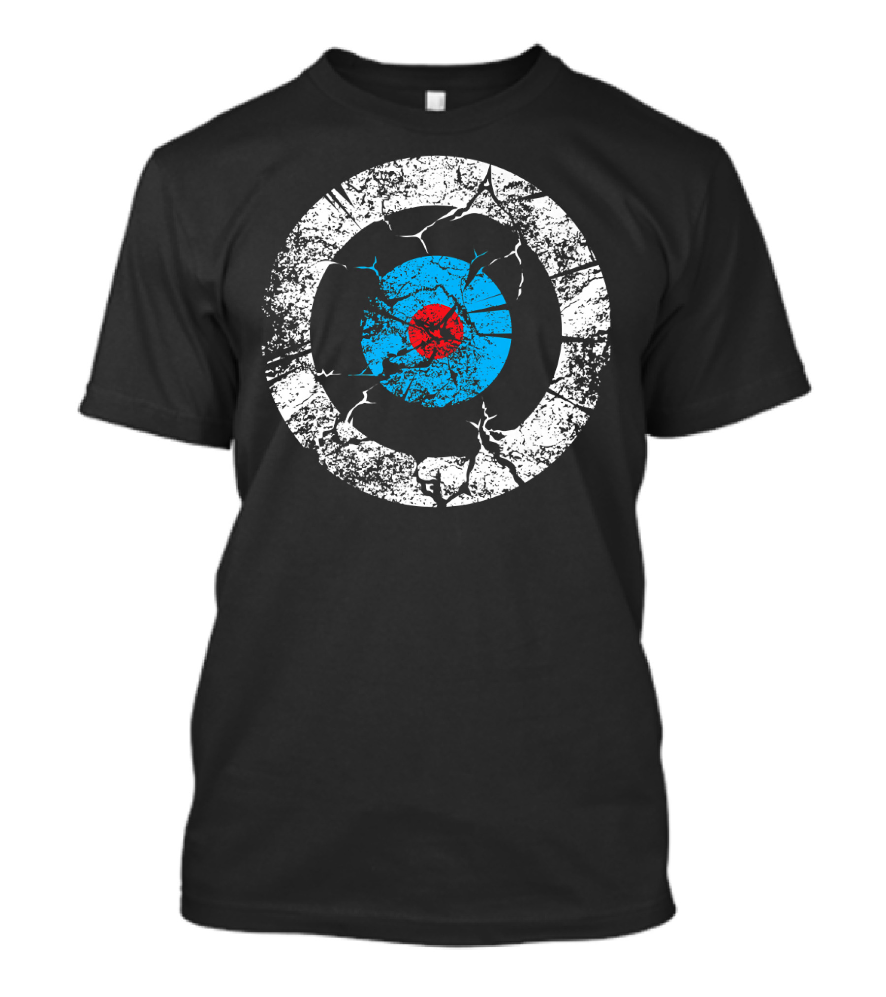 Cracked Archery Target With Blue And Red Bullseye For Funny Archer Athl T-Shirt