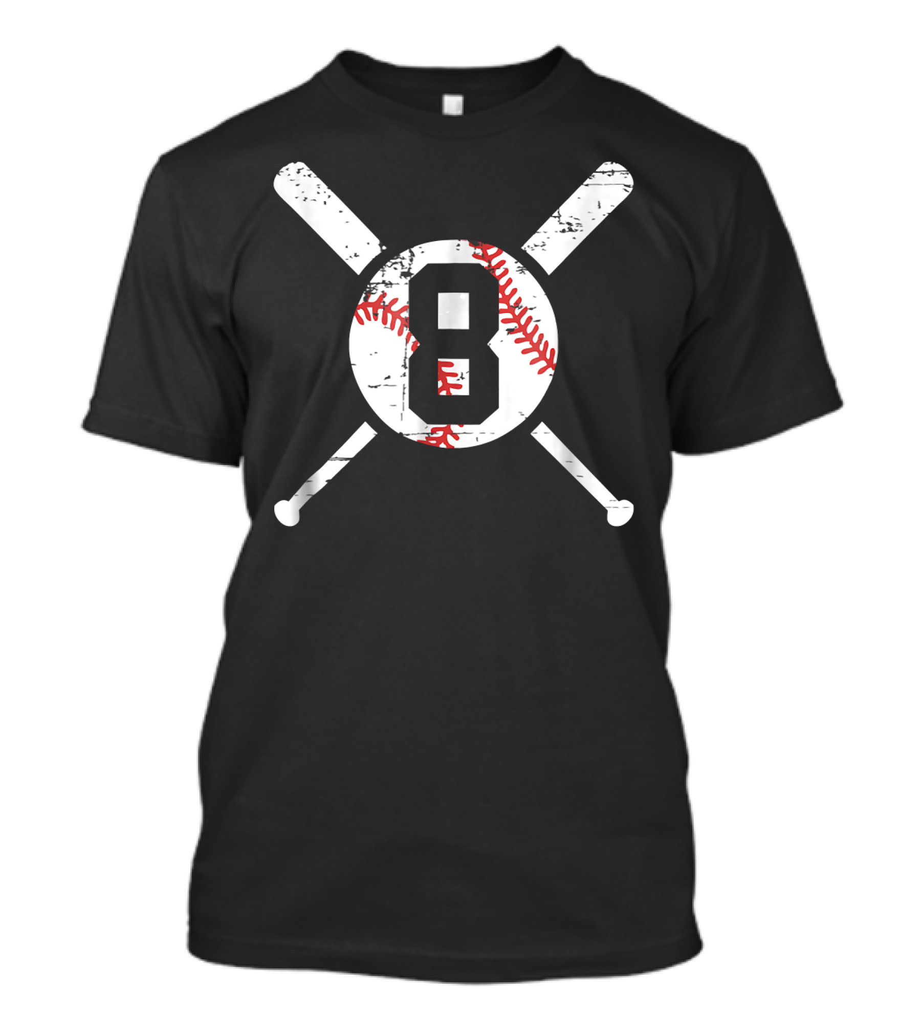 Baseball 8 Eight With Crossed Bats And Ball T-Shirt