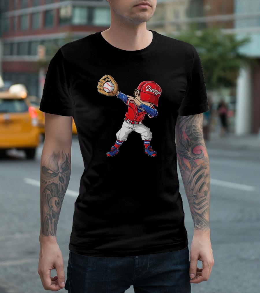 Chang Baseball Dabbing Catcher Kid T-Shirt