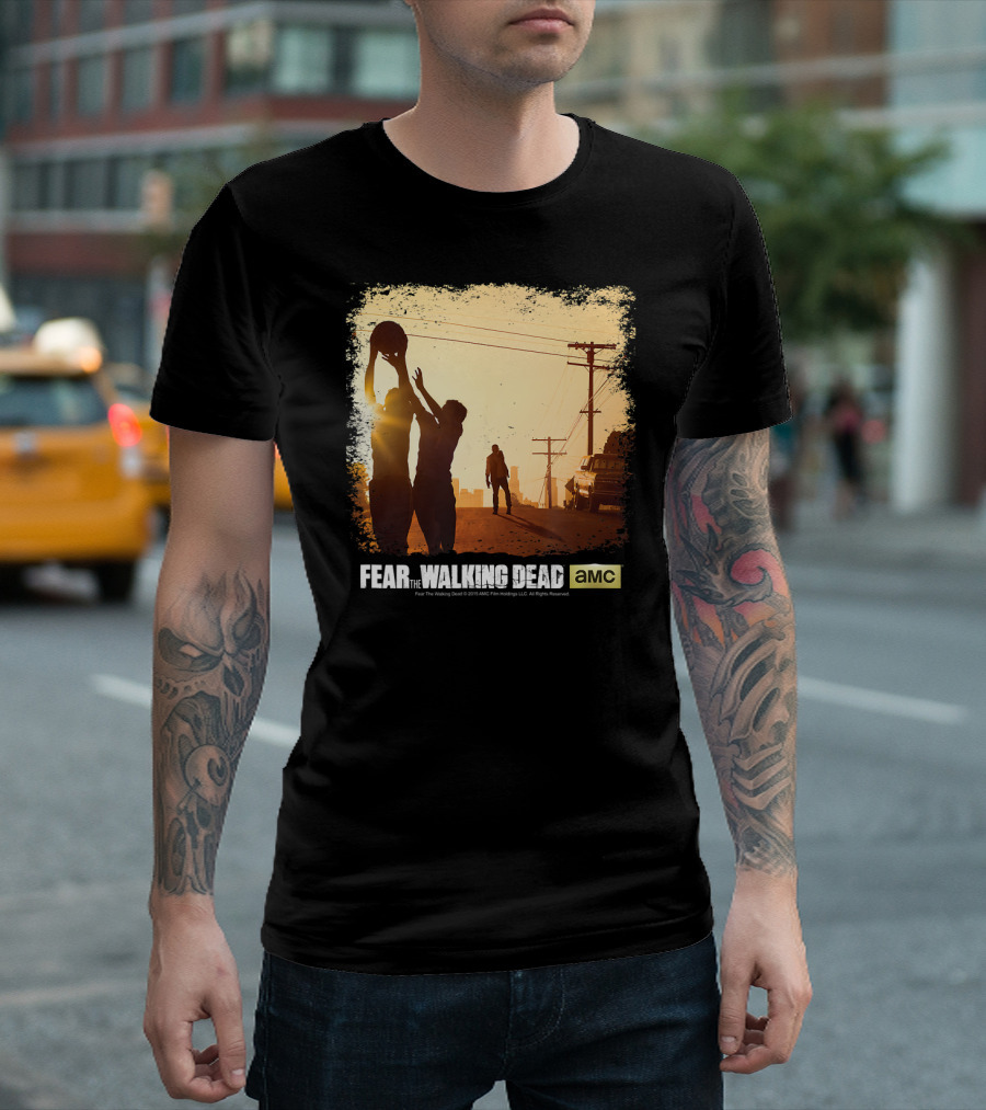 Fear The Walking Dead AMC Shadowy Basketball Scene T-Shirt