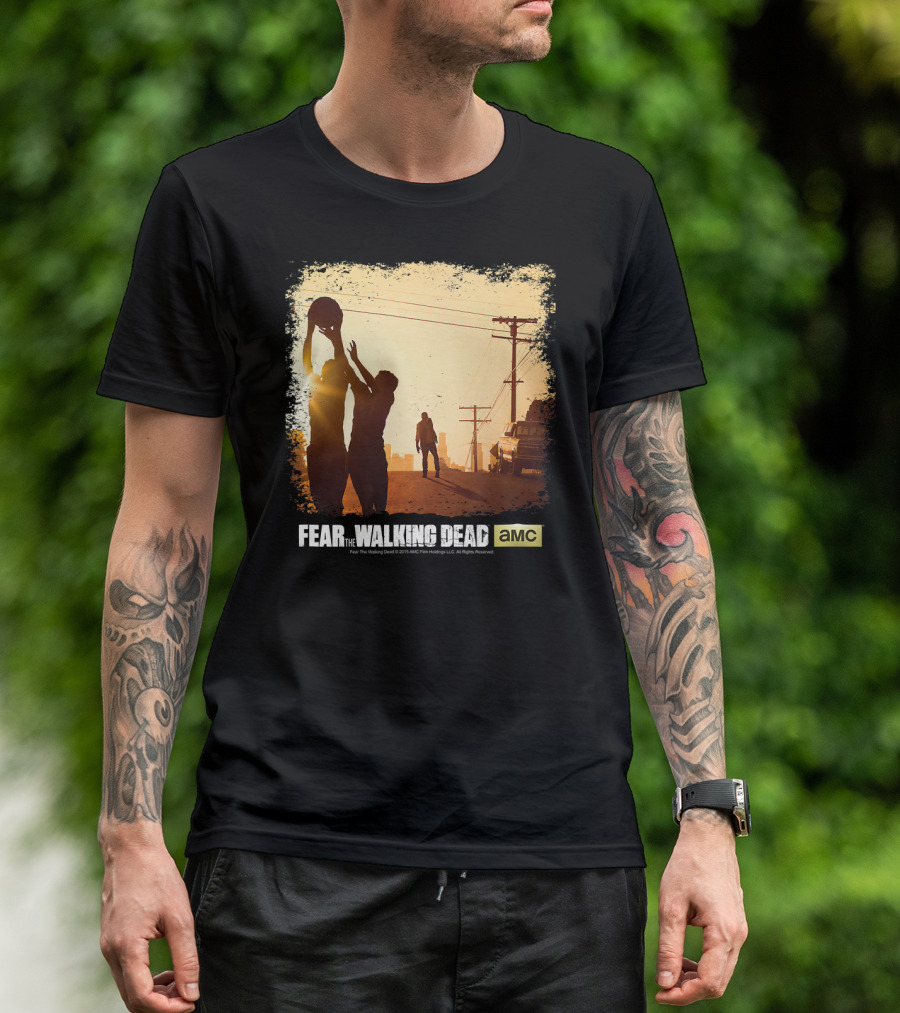 Fear The Walking Dead AMC Shadowy Basketball Scene T-Shirt