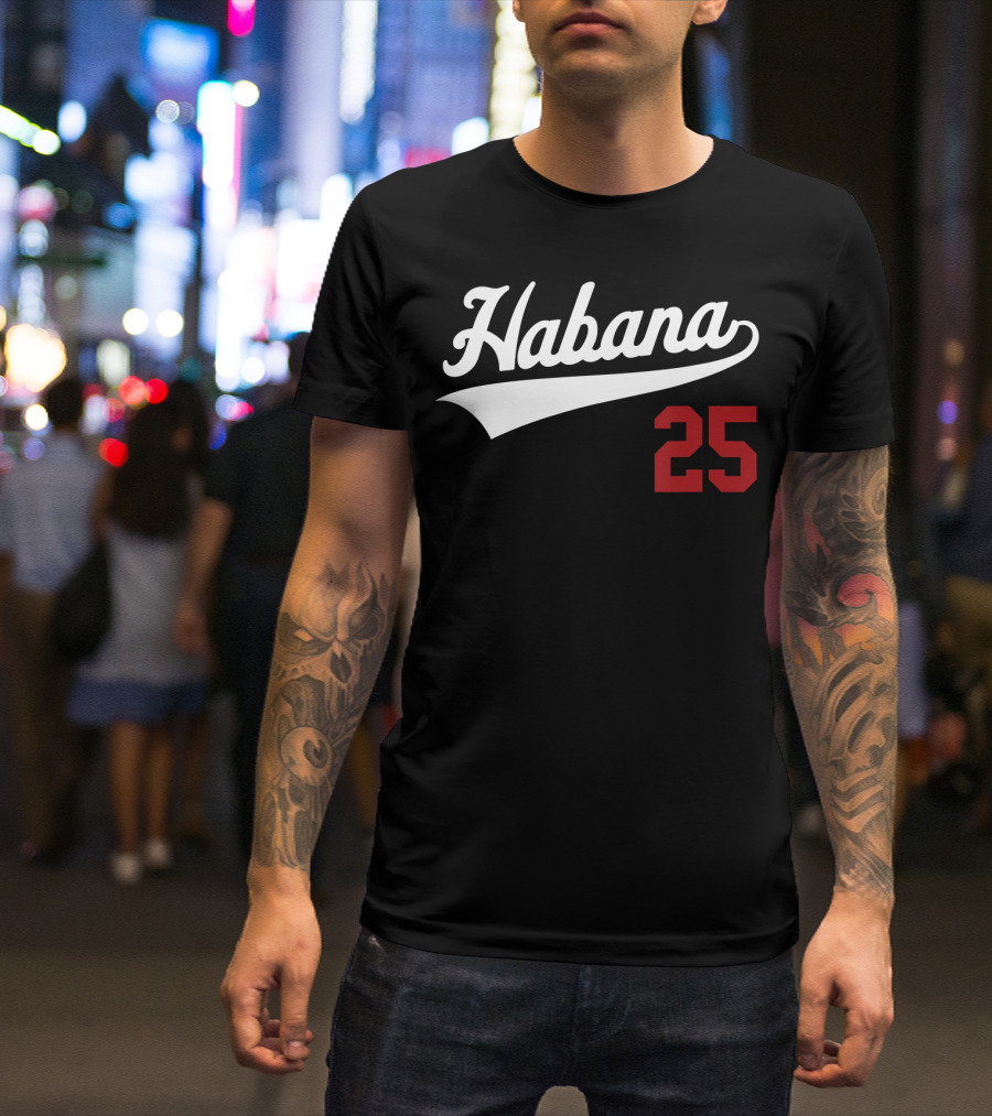 Habana 25 Baseball Camiseta Havana Cuba T-Shirt