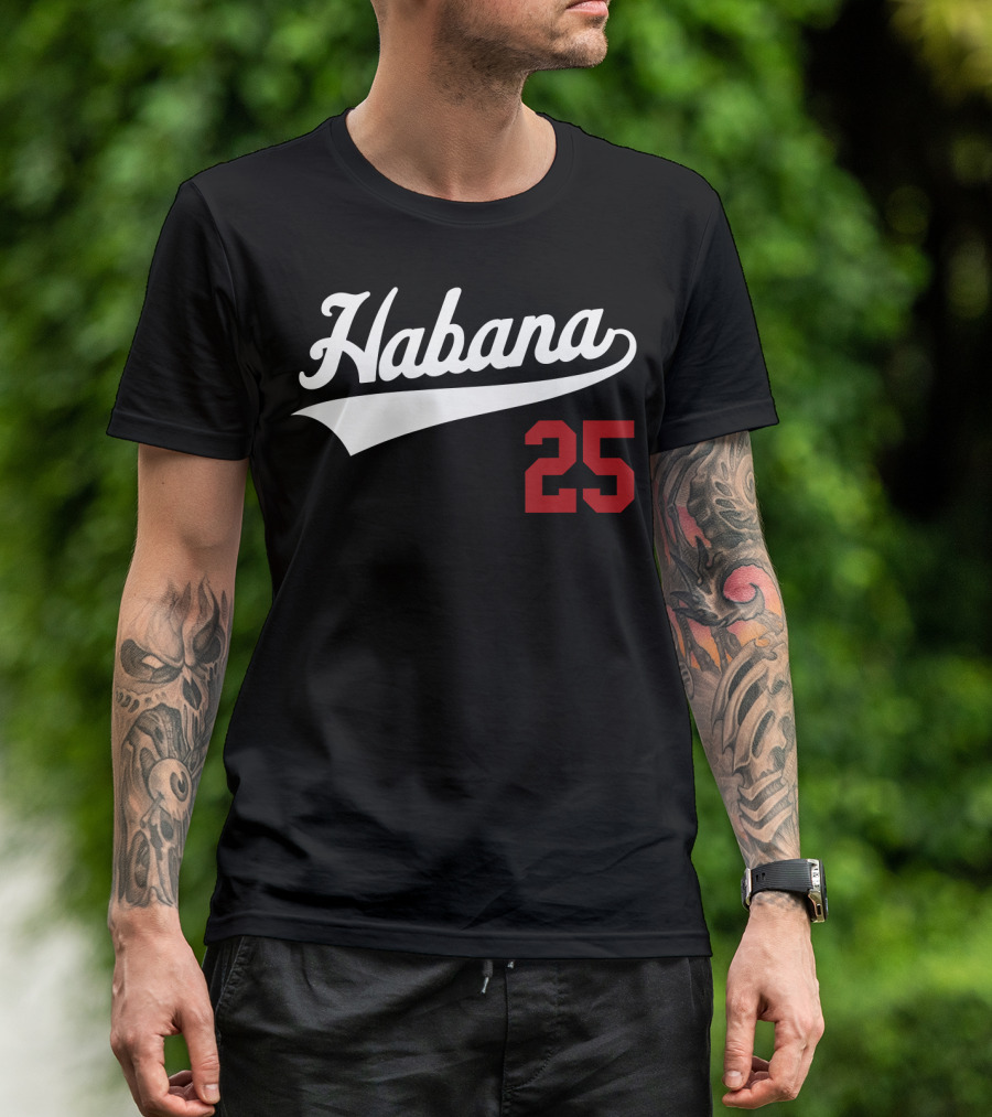 Habana 25 Baseball Camiseta Havana Cuba T-Shirt