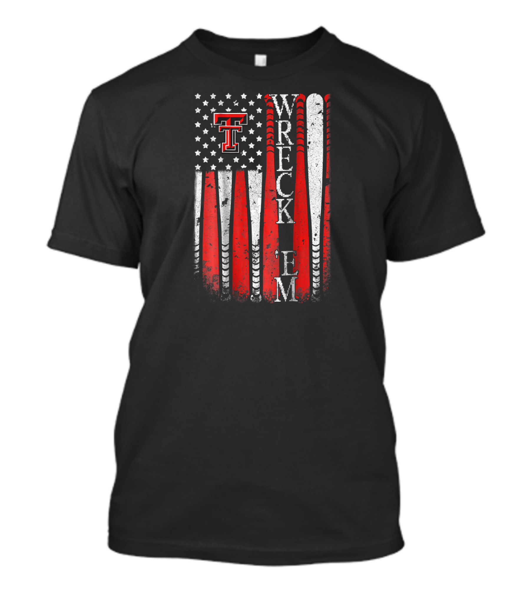 Texas Tech Red Raiders Baseball Wreck 'Em Flag Team T-Shirt