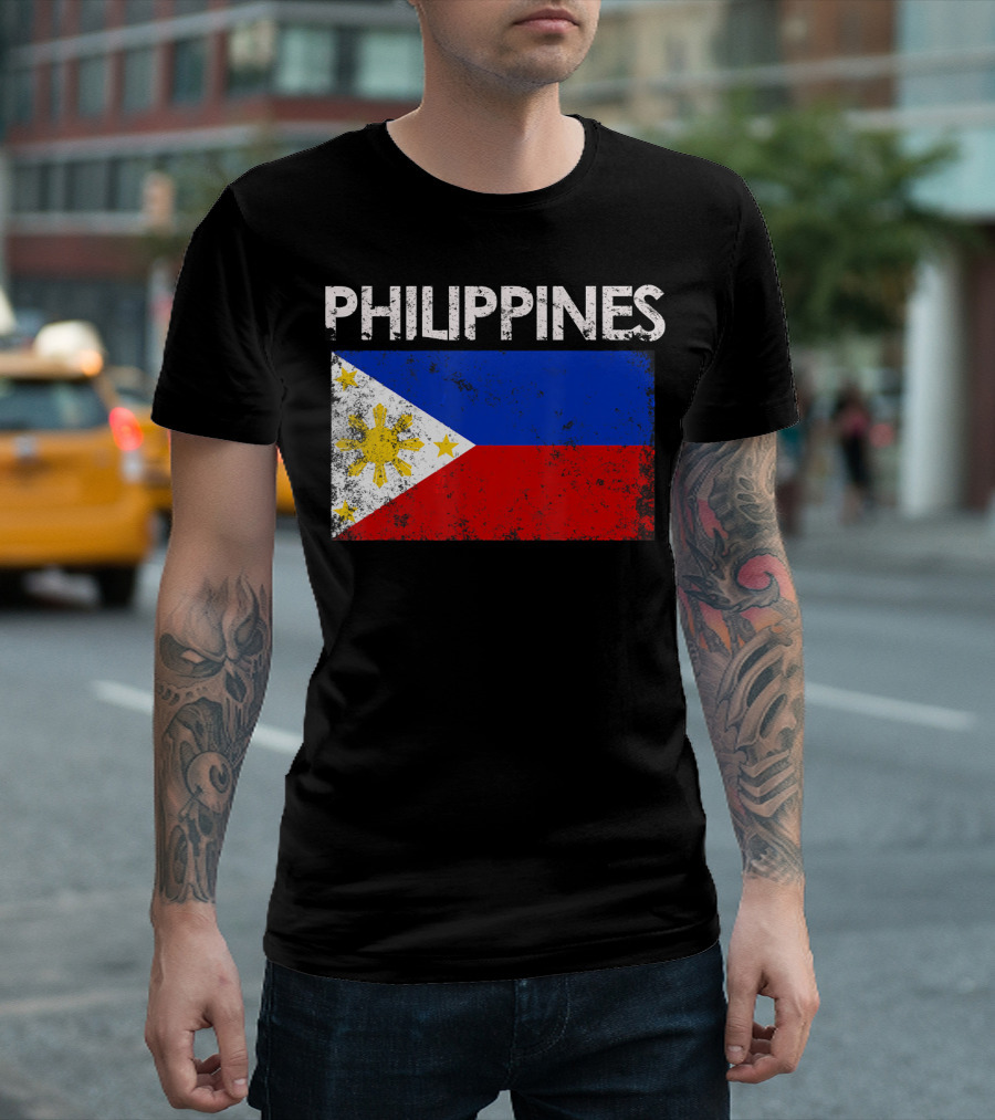 Philippines Vintage Flag Filipino Pride T-Shirt