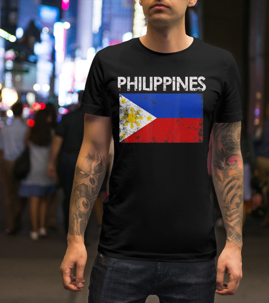 Philippines Vintage Flag Filipino Pride T-Shirt