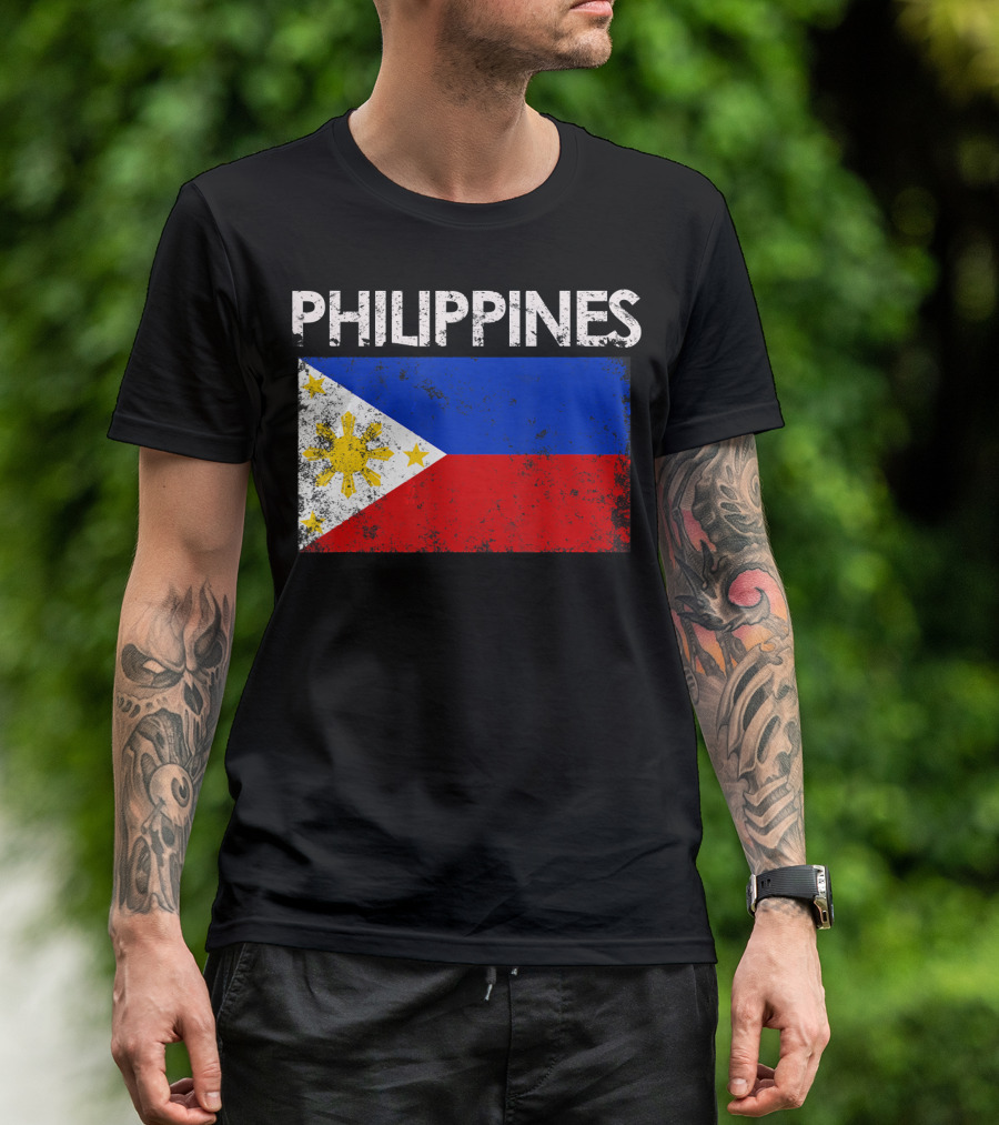 Philippines Vintage Flag Filipino Pride T-Shirt