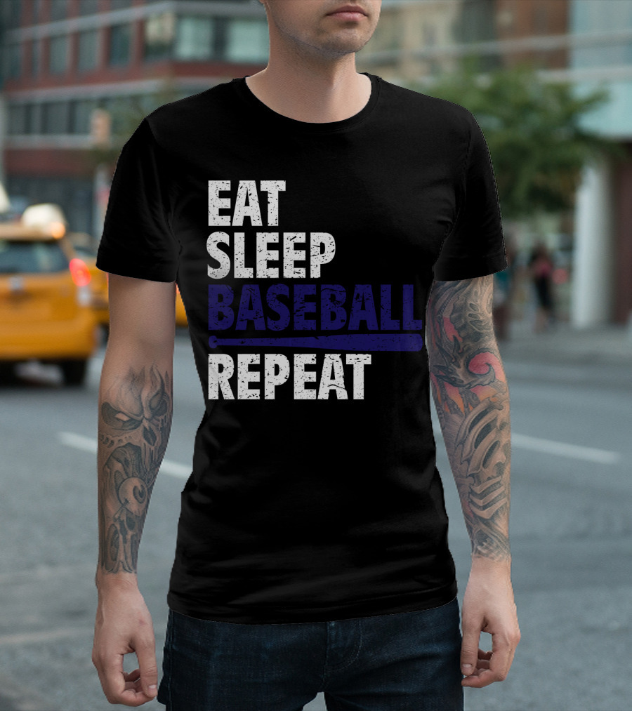 Eat Sleep Play Baseball Repeat T-Shirt