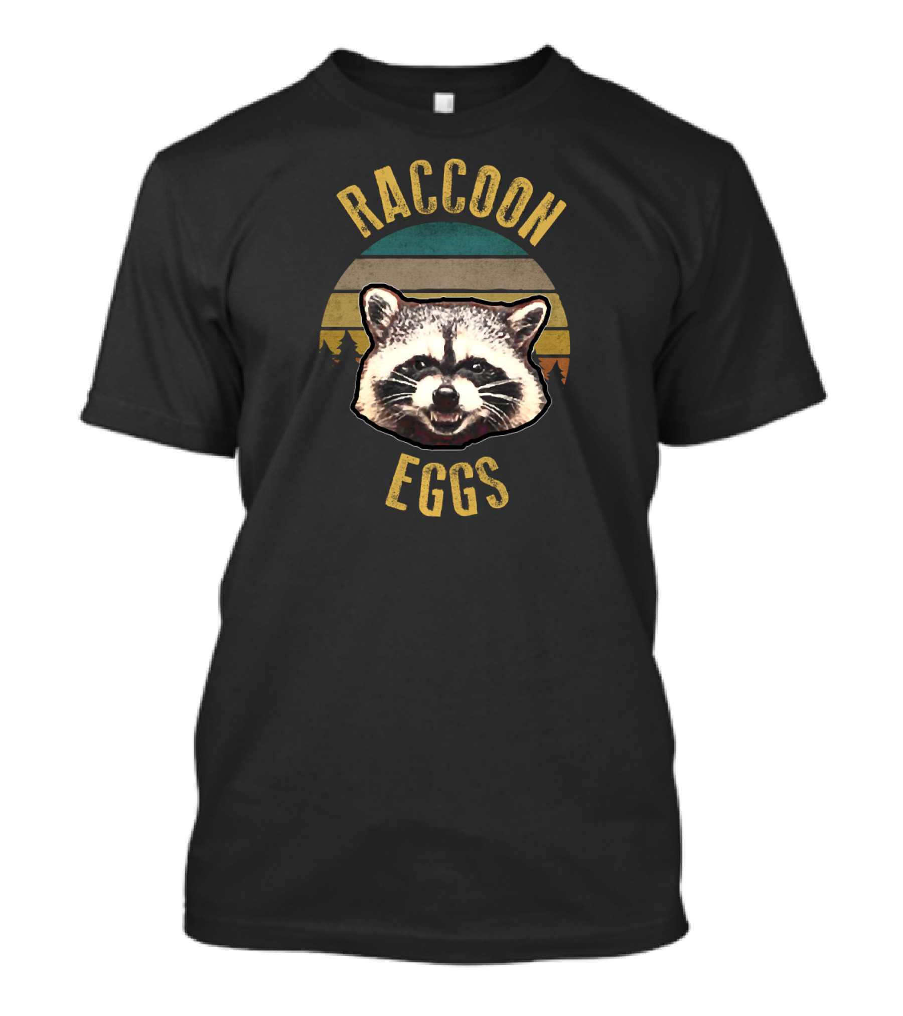 Raccoon Eggs Retro Forest T-Shirt