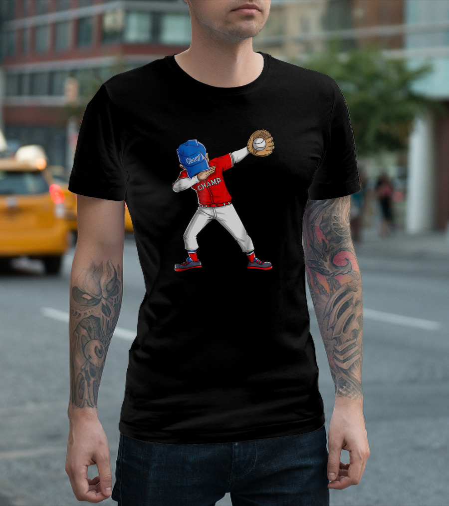 Champ Baseball Player Dabbing Dance Pose T-Shirt