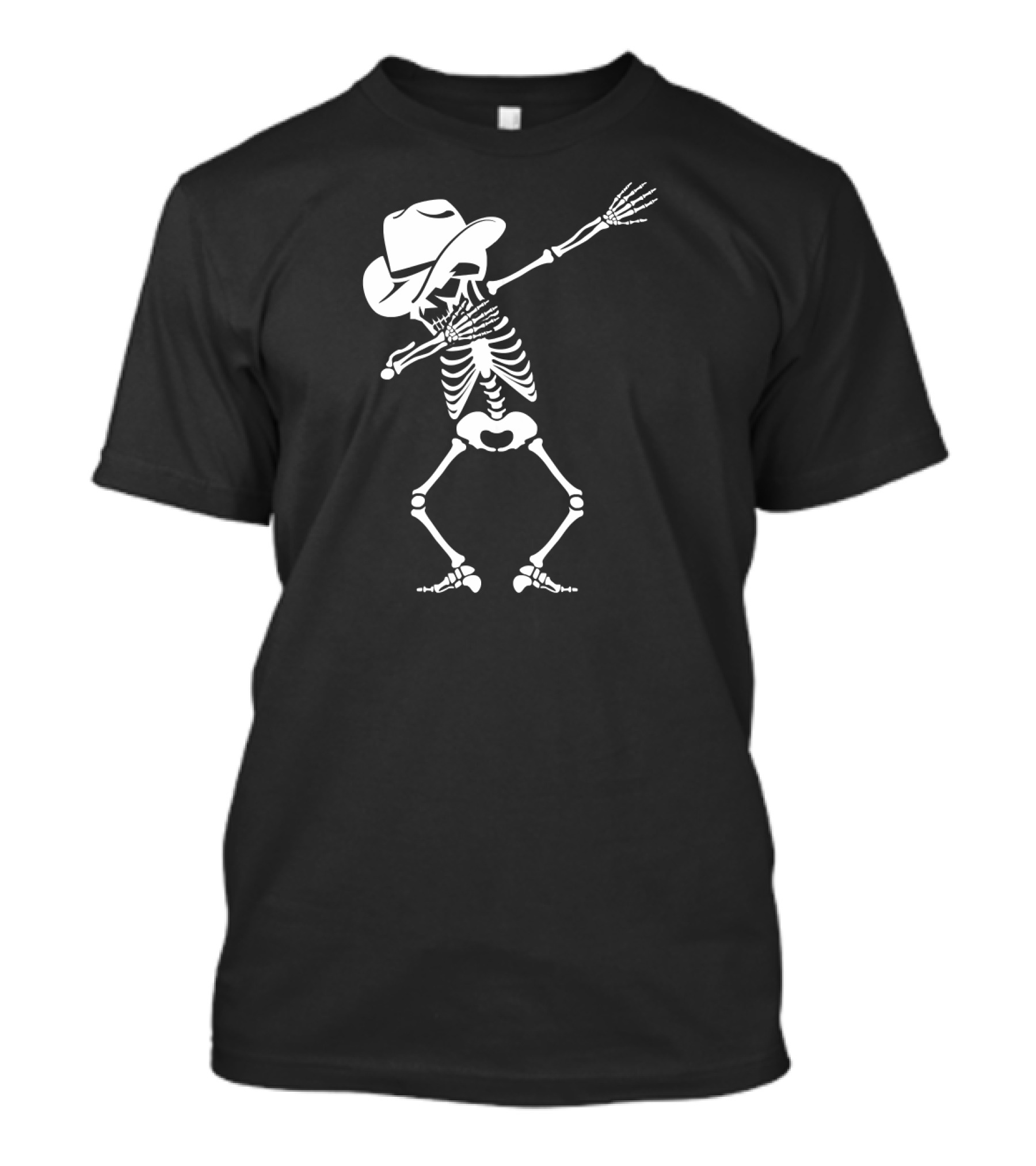 Dabbing Skeleton Cowboy Hat Skull Halloween Dance T-Shirt