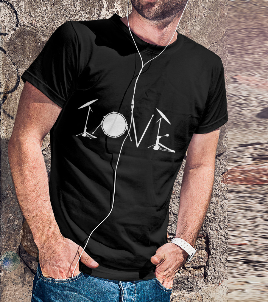 Drummers Drumming Drum Love Drums Symbolic Drum Kit Love T-Shirt