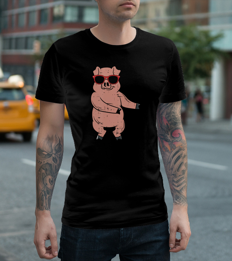 Flossing Pig Floss Dance Sunglasses New Year Zod T-Shirt
