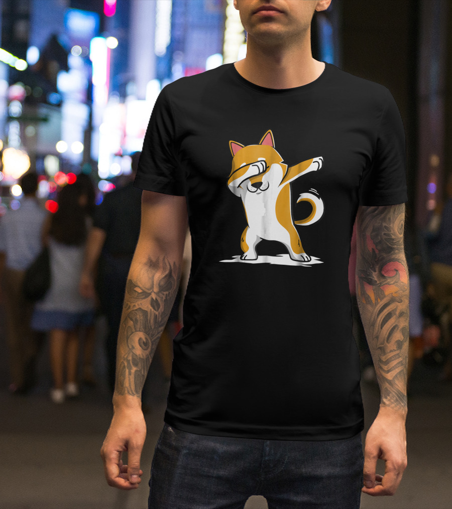 Shiba Inu Funny Dab Dance Cute Dabbing T-Shirt