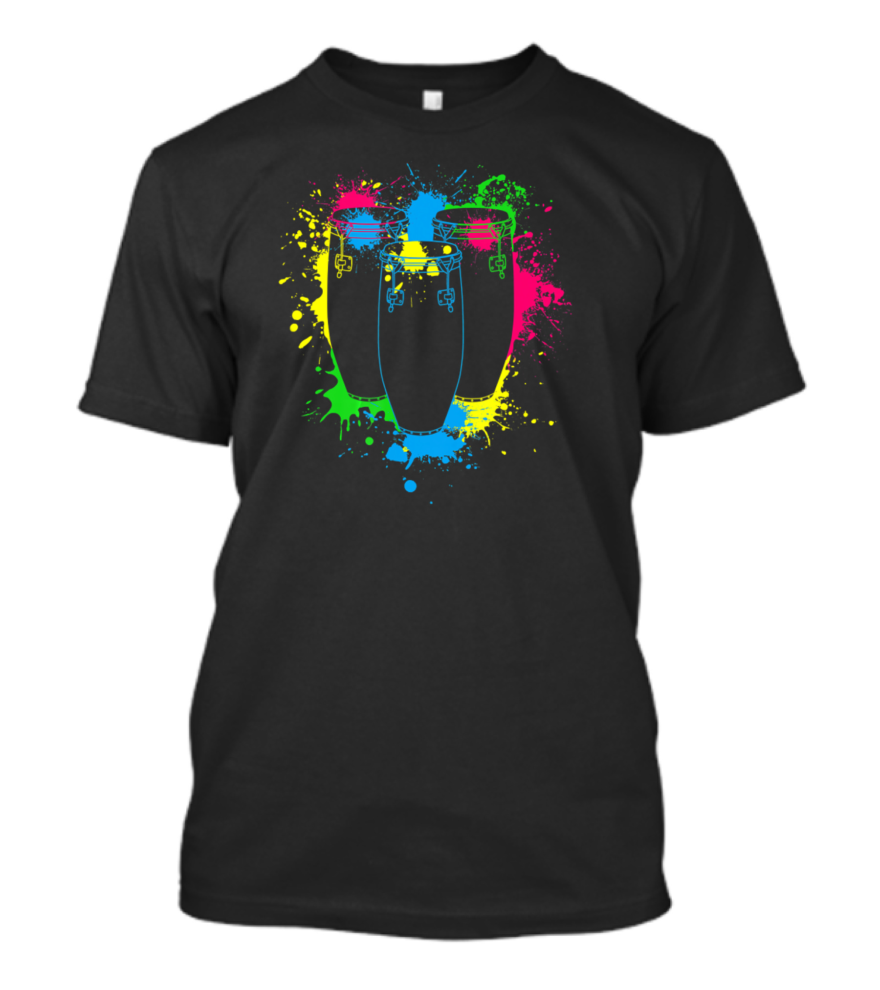 Splash Colorful Conga Drum Art Burst Mix T-Shirt