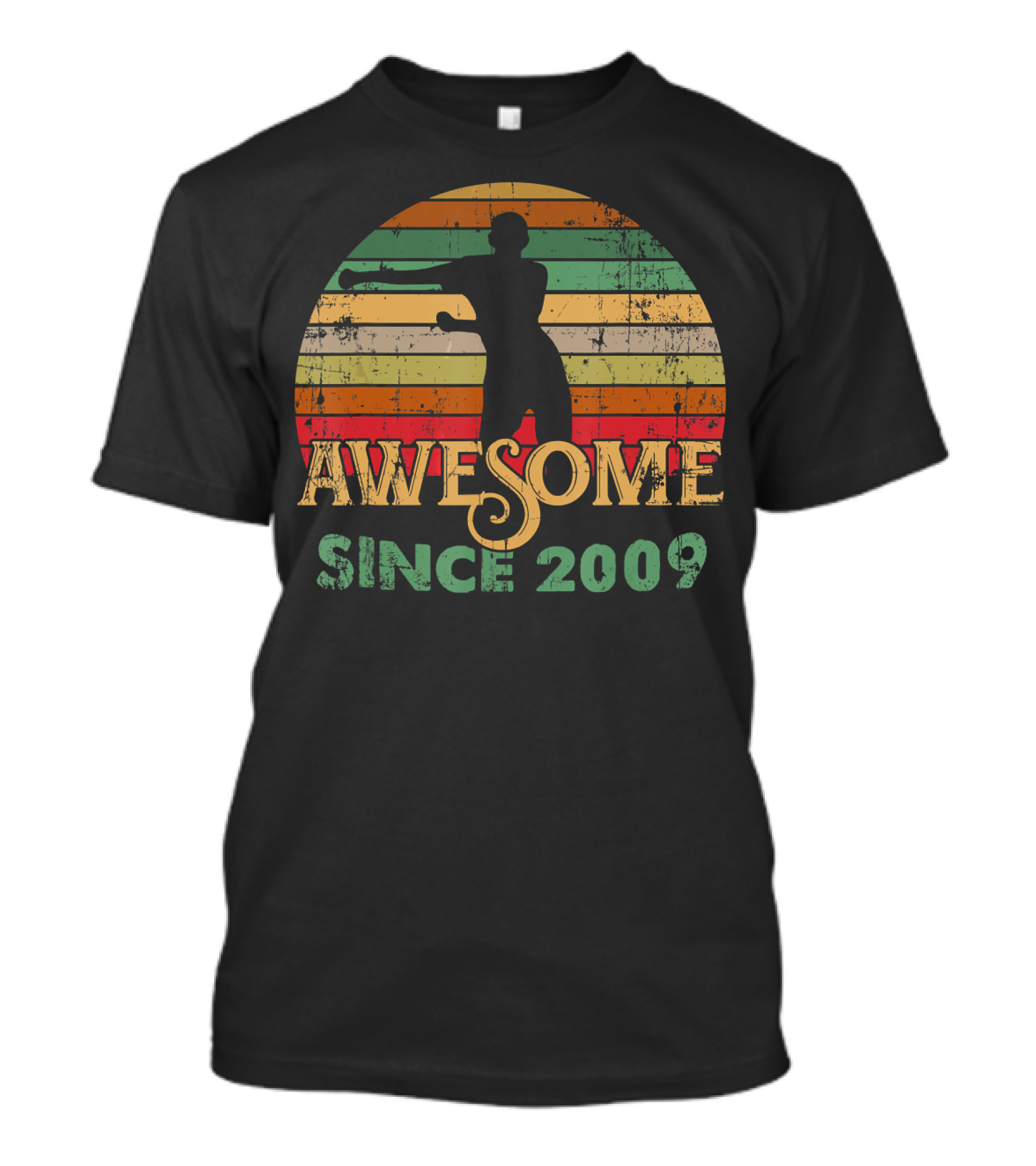 Awesome Since 2009 Vintage Flossing Silhouette Retro 10th Anniversary T-Shirt