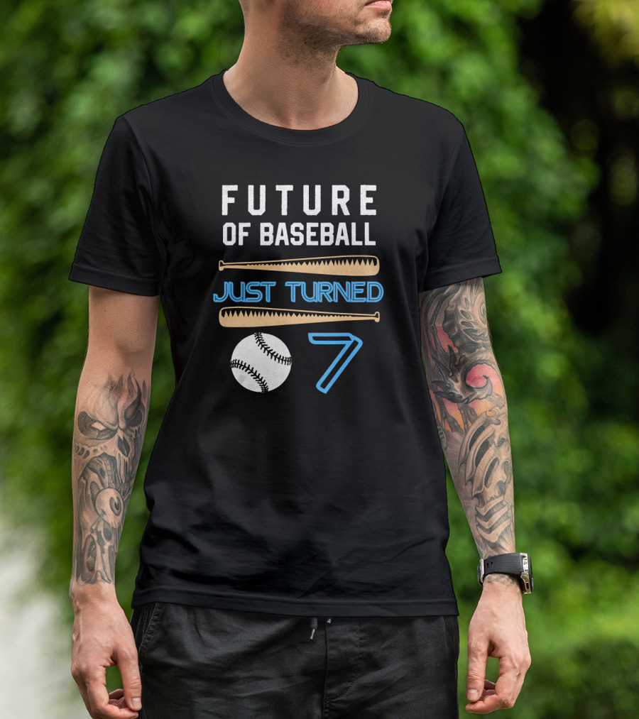 Future Of Baseball Just Turned 7 Boys Birthday Funny Seven T-Shirt